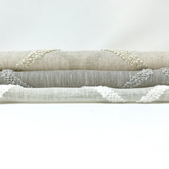 Embroidery Modern Geometric Blend Sheer Linen Fabric By The Yard / 54" Width / CL1133