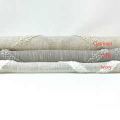 Embroidery Modern Geometric Blend Sheer Linen Fabric By The Yard / 54" Width / CL1133