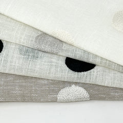 Circle Round Polka Dots Geometric Linen Fabric by the Yard / 54" Width / CL1072