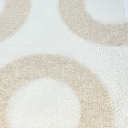 Circle Embroidery Geometric Linen Fabric by the Yard, 54"Width, CL1139