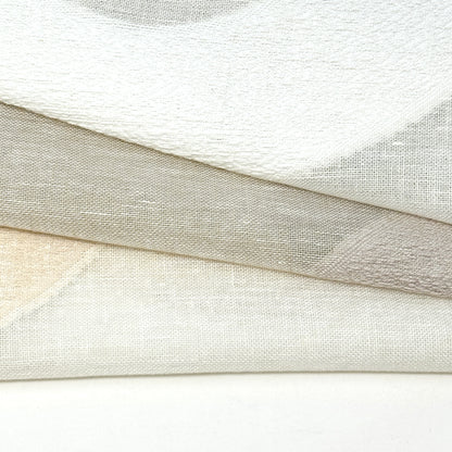 Circle Embroidery Geometric Linen Flat Roman Shade, CL1139