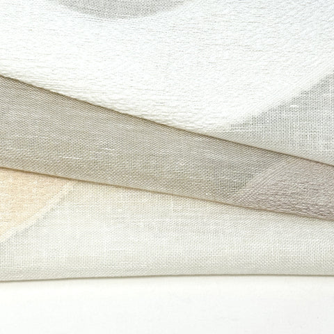 Circle Embroidery Geometric Linen Flat Roman Shade / CL1139