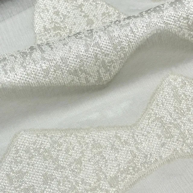 Modern Geometric Wave Faux linen Fabric By The Yard, 118"Width, CL1135