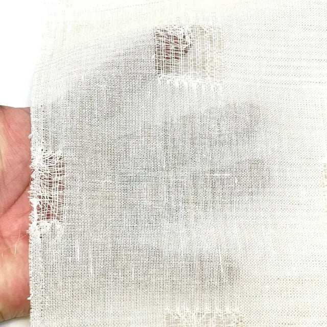 Square Tear-off Modern Geometric Blend Linen Sheer Fabric By The Yard, 54"Width, CL1137