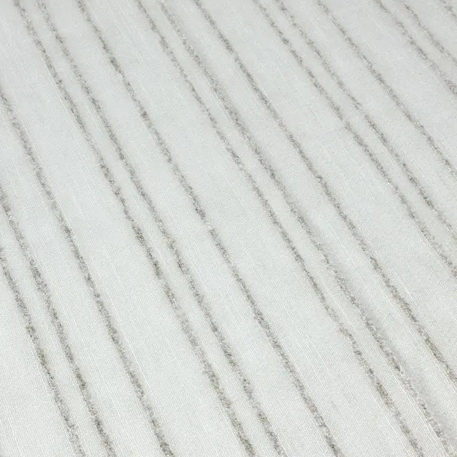 Ruffled Stripe Embroidery Blend Linen Fabric, 118"Width, CL1172