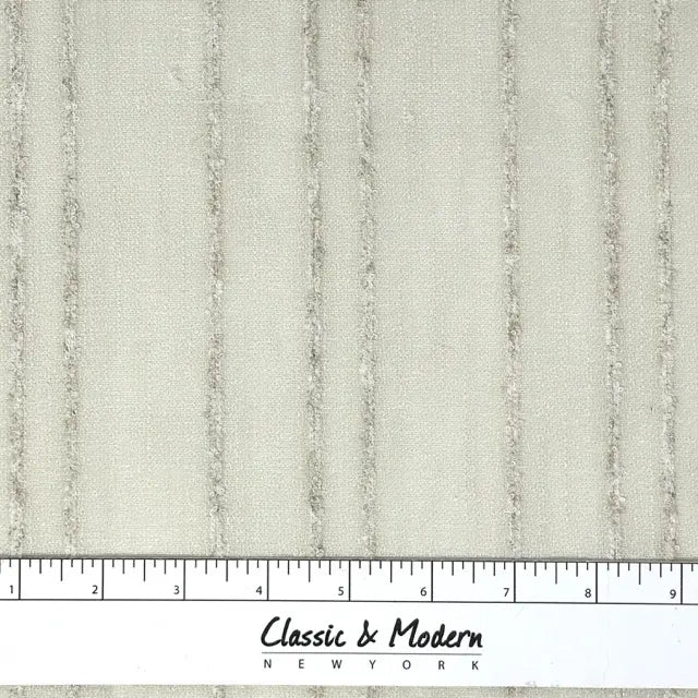 Ruffled Stripe Embroidery Blend Linen Fabric, 118"Width, CL1172