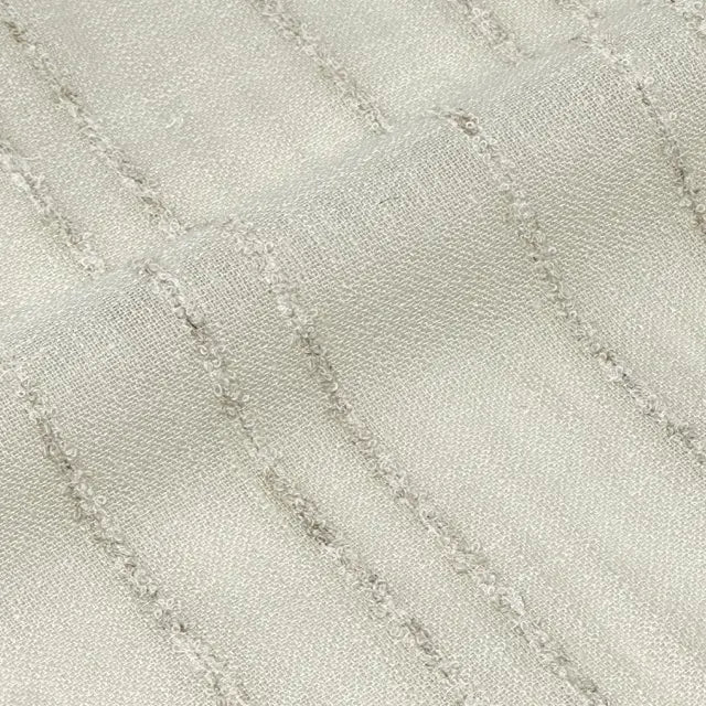 Ruffled Stripe Embroidery Blend Linen Fabric, 118"Width, CL1172