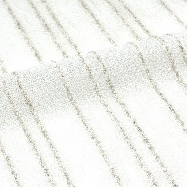 Ruffled Stripe Embroidery Blend Linen Fabric, 118"Width, CL1172