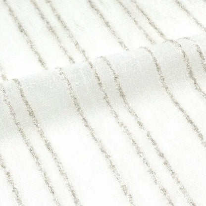 Ruffled Stripe Embroidery Blend Linen Fabric, 118"Width, CL1172