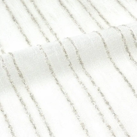 Ruffled Stripe Embroidery Blend Linen Fabric, 118"Width, CL1172