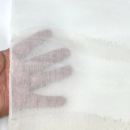 Tassel Waved Sheer Blend Linen Fabric by the Yard, 110"Width, CL1171