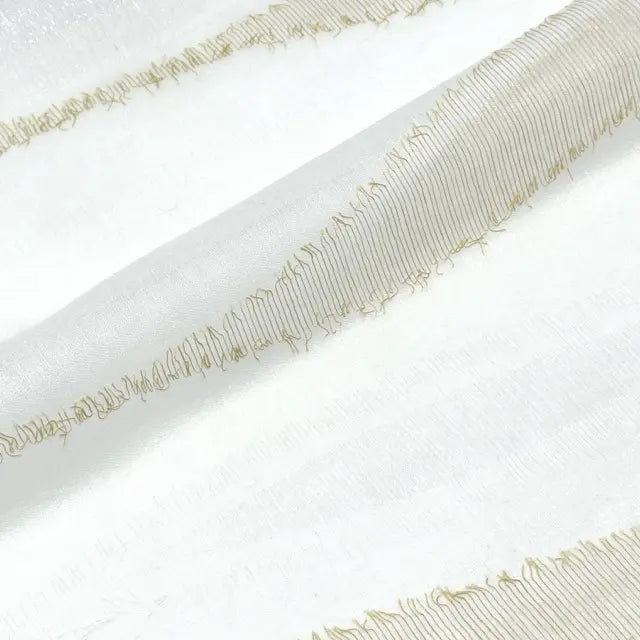 Tassel Waved Sheer Blend Linen Fabric by the Yard, 110"Width, CL1171