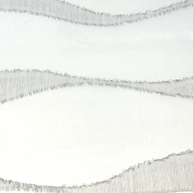 Tassel Waved Sheer Blend Linen Fabric by the Yard, 110"Width, CL1171