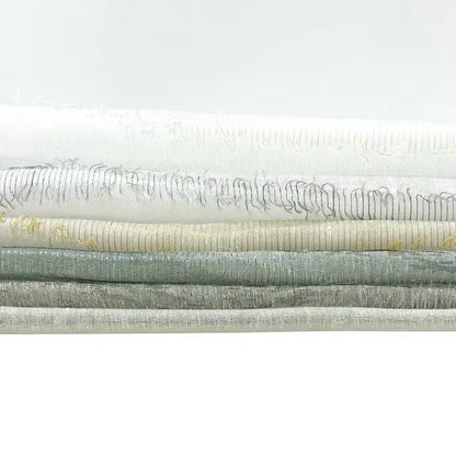 Tassel Waved Sheer Blend Linen Fabric by the Yard, 110"Width, CL1171