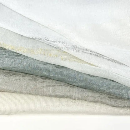 Tassel Waved Sheer Blend Linen Fabric by the Yard, 110"Width, CL1171