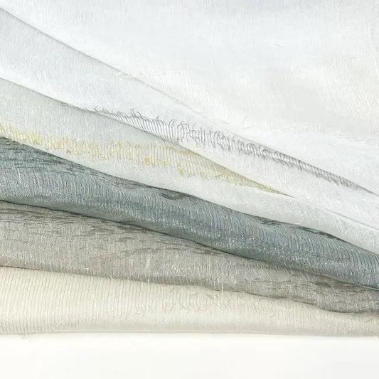 Tassel Waved Sheer Blend Linen Fabric By The Yard | 110"Width | CL1171