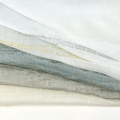 Tassel Waved Sheer Blend Linen Fabric by the Yard / 110" Wide / CL1171