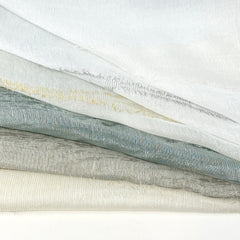 Tassel Waved Sheer Blend Linen Fabric by the Yard / 110" Wide / CL1171