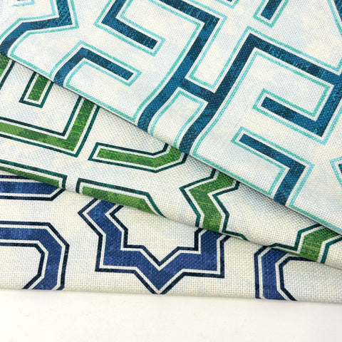Geometric Latice Linen Blend Fabric by the Yard / 54" Width / CL1067