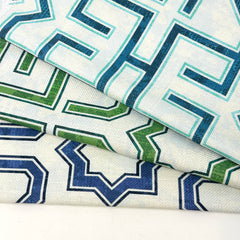 Latice Geometric Navy Flat Roman Shade/CL1067