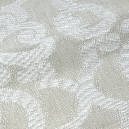Damask Geometric Blend Linen Sheer Flat Roman Shade, CL1130