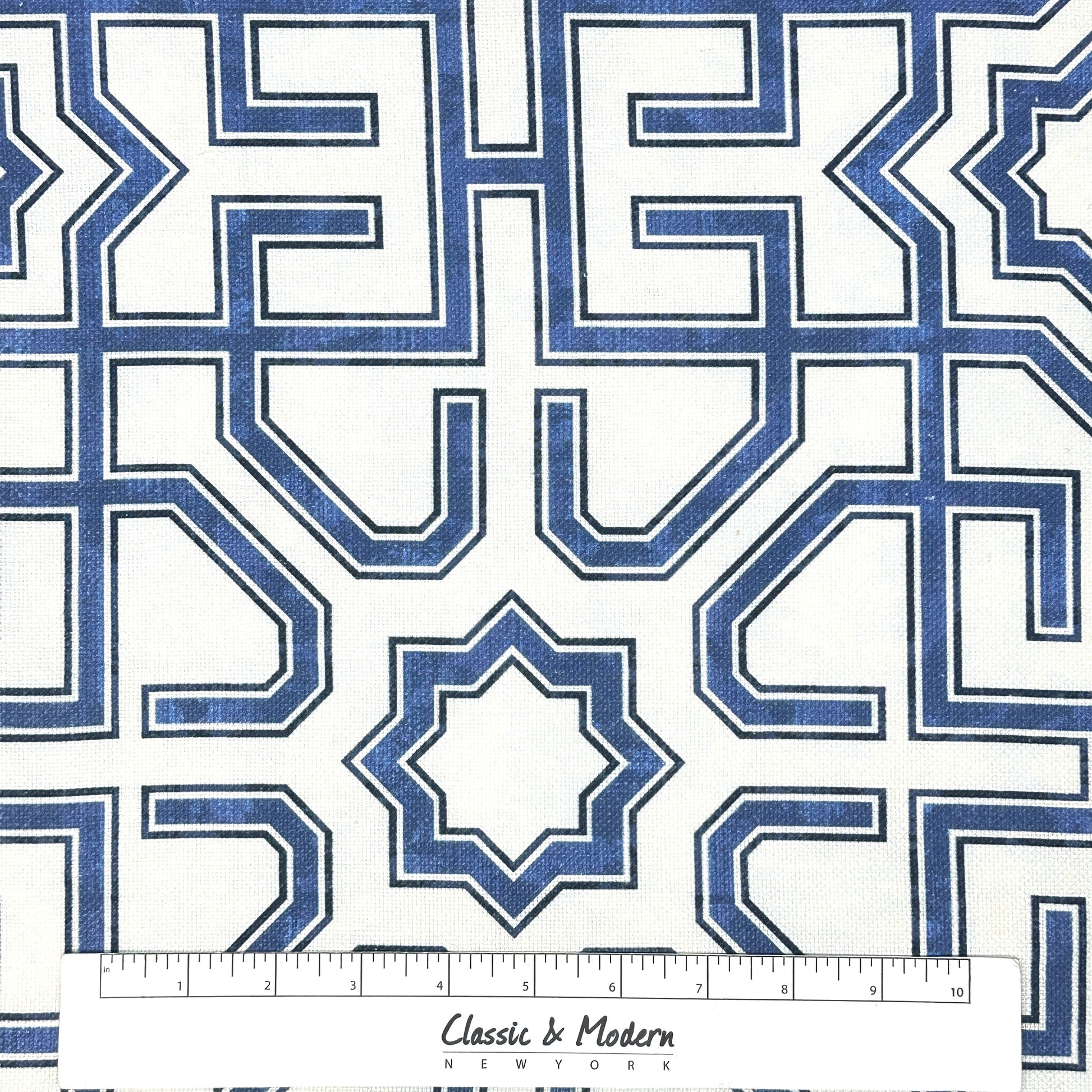 Latice Geometric Navy Flat Roman Shade/CL1067 - Classic & Modern Home