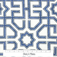 Latice Geometric Navy Flat Roman Shade/CL1067