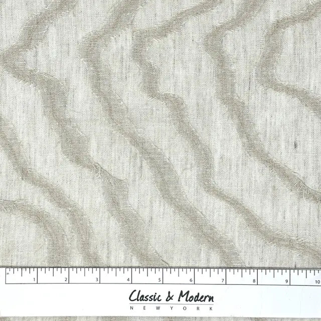 Ruffled Embroidery Blend Linen Fabric, 54"Width, CL1156