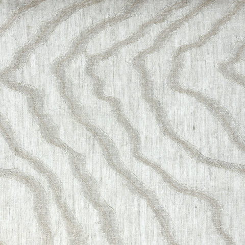 Sheer Linen Fabric with Embroidered Dots & Stripes / 54" Width / CL1126