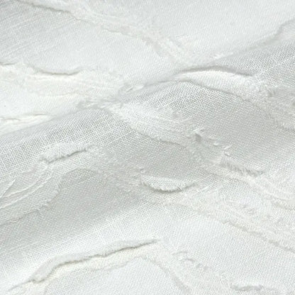 Ruffled Embroidery Blend Linen Fabric, 54"Width, CL1156