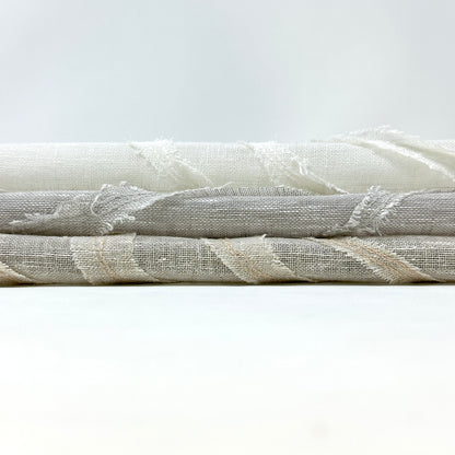 Ruffled Embroidery Blend Linen Fabric / 54"Width / CL1156