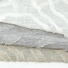 Ruffled Embroidery Blend Linen Fabric / 54" Wide / CL1156