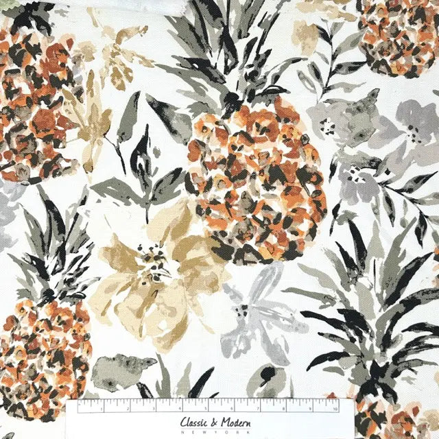 Tropical Pineapple Linen Fabric By The Yard, 54"Width, CL1158