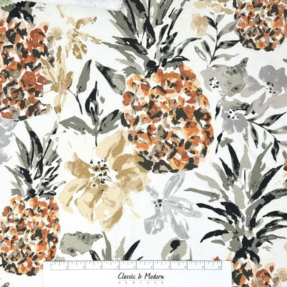 Tropical Pineapple Linen Fabric By The Yard, 54"Width, CL1158