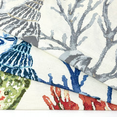Sea Life Shell Tropical Linen Fabric by the Yard / 54" Width / CL1159
