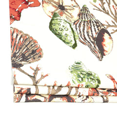 Sea Life Shell Tropical Linen Fabric by the Yard / 54" Width / CL1159
