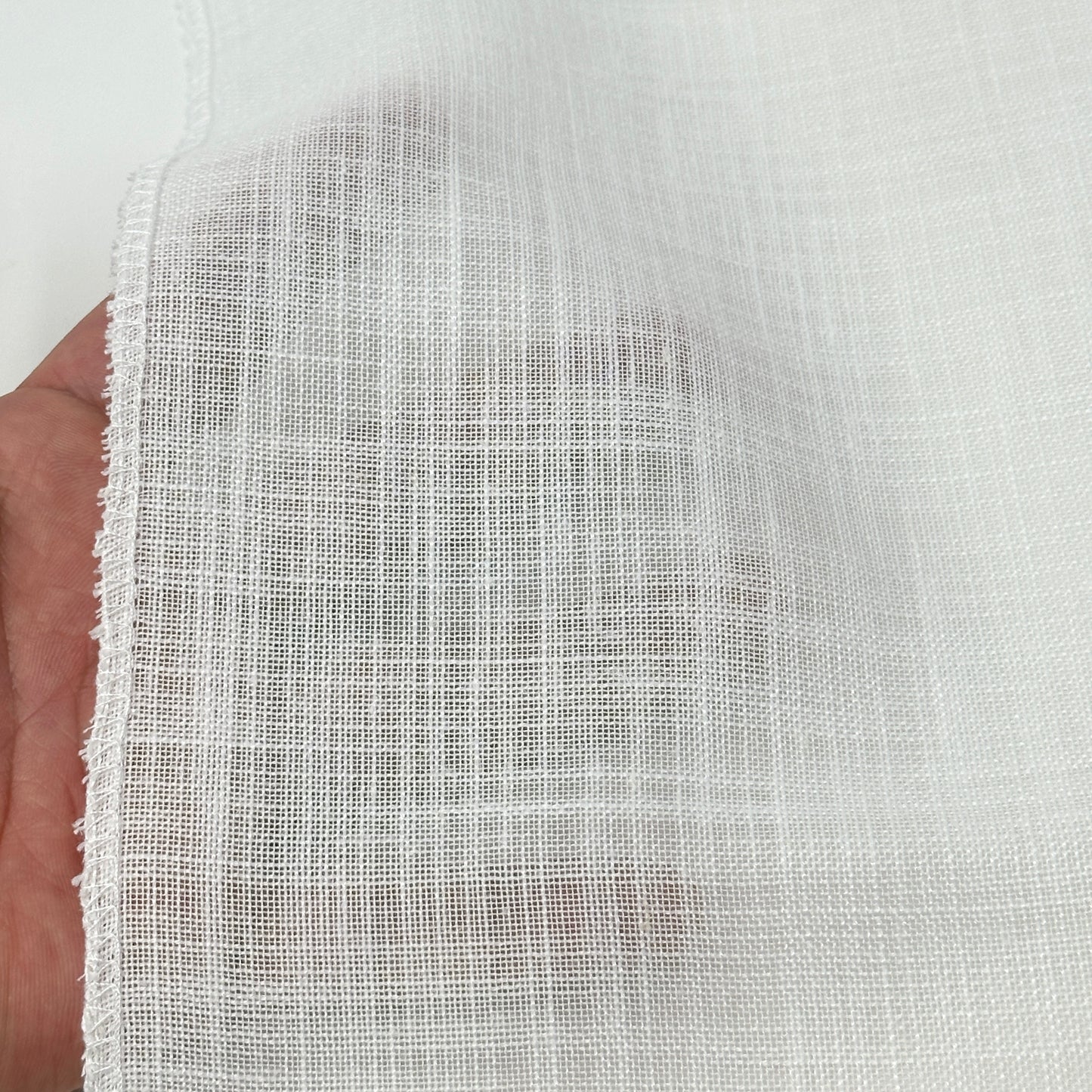 Soft and airy Blended linen sheer Custom Flat Roman shade, CL1161
