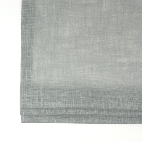 Grey Border White 100% Natural Linen Custom Relaxed Roman Shade/CL1010