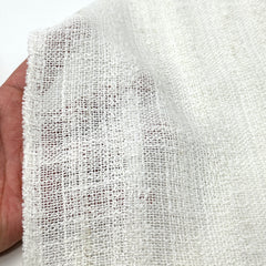 Striped Textured Embroidery Blend Linen Fabric by the Yard / 118" Width / CL1143