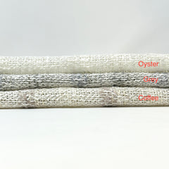 Striped Textured Embroidery Blend Linen Fabric by the Yard / 118" Width / CL1143