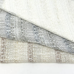 Striped Textured Embroidery Blend Linen Fabric by the Yard / 118" Width / CL1143