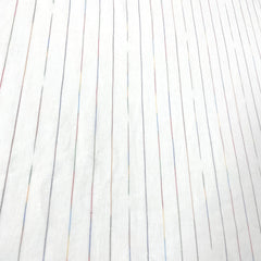 Thin Striped Multi Colors 100% Natural Linen Flat Relaxed Casual Roman Shade/CL1043