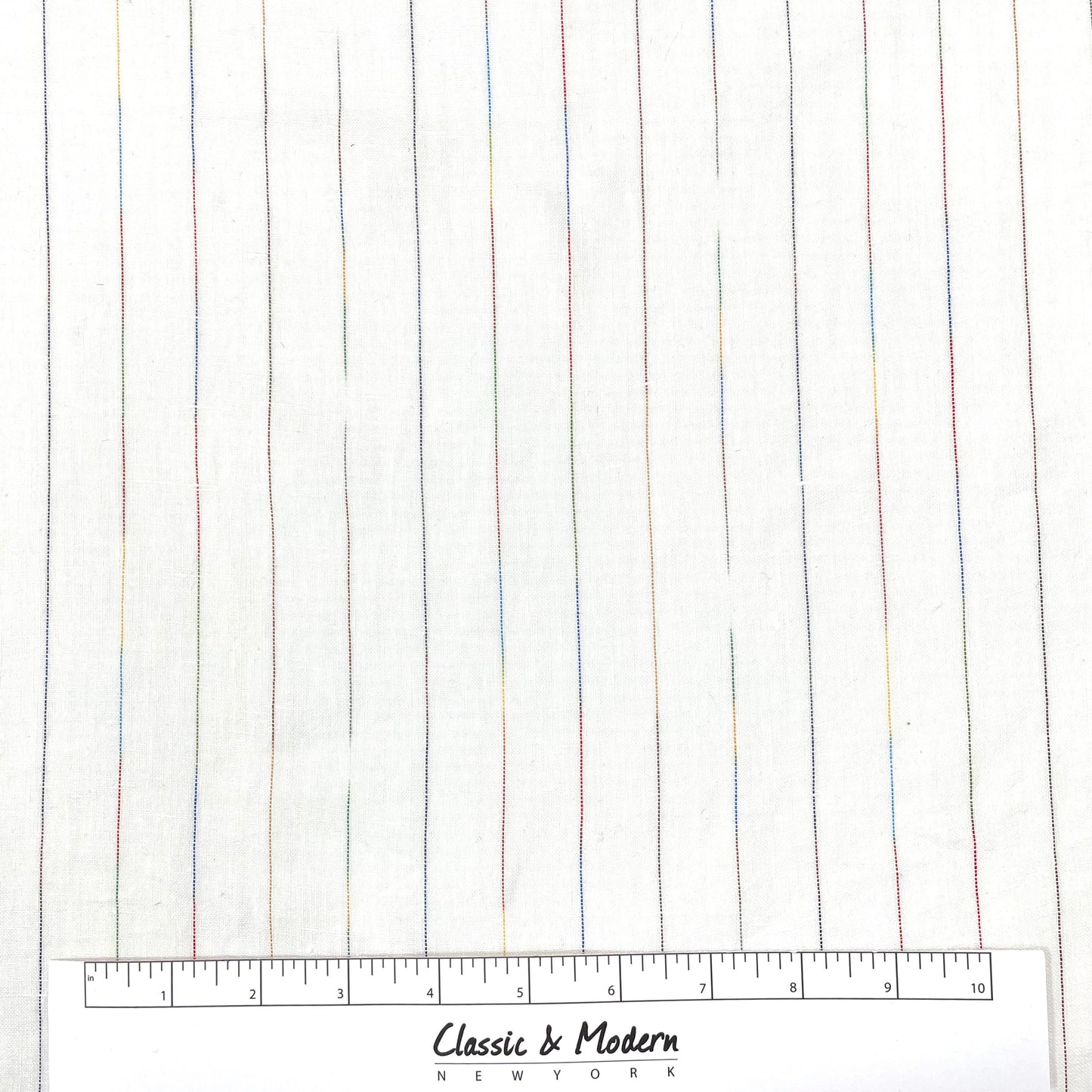 Thin Striped Multicolor 100% Natural Linen Fabric by the Yard/53" Width/CL1043 - Classic & Modern Home