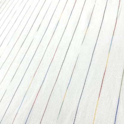 Thin Striped Multi Colors 100% Natural Linen Flat Relaxed Casual Roman Shade/CL1043 - Classic & Modern Home