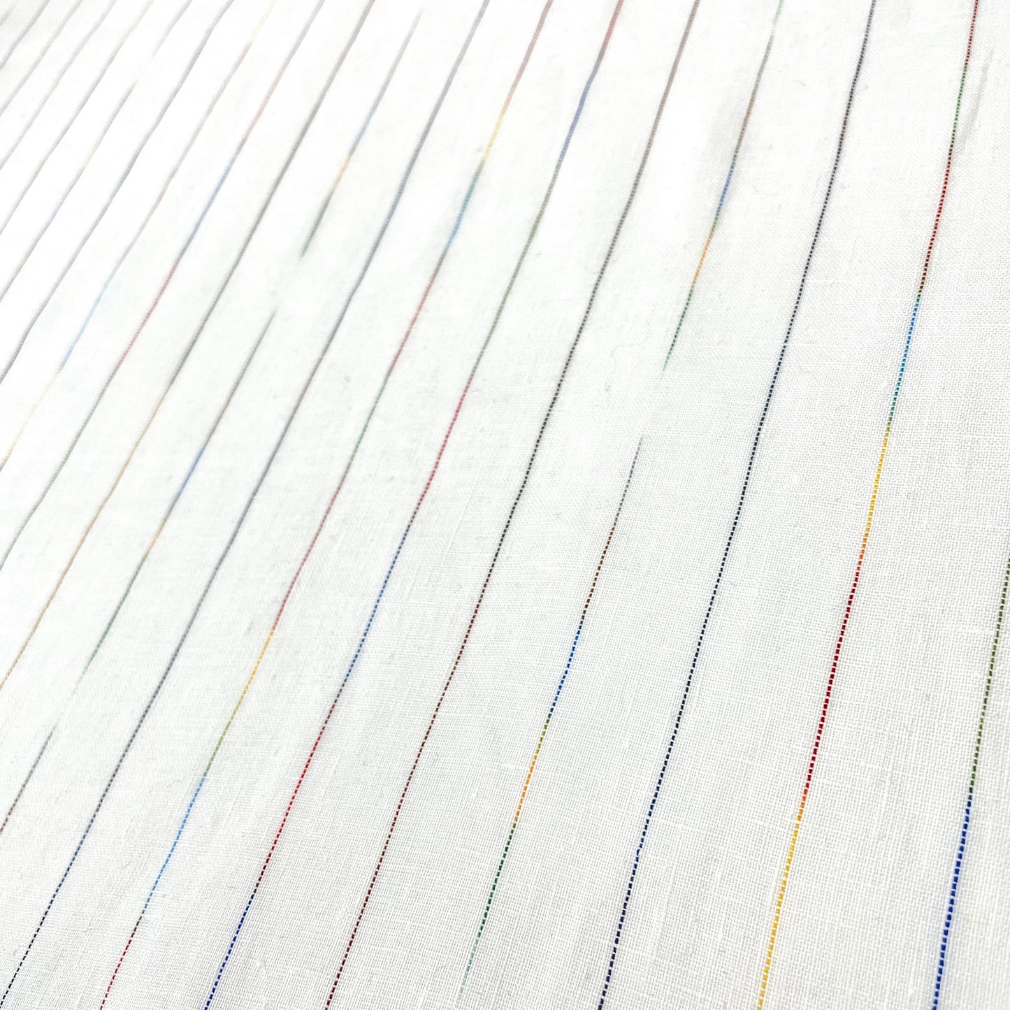 Thin Striped Multicolor 100% Natural Linen Fabric by the Yard/53" Width/CL1043 - Classic & Modern Home
