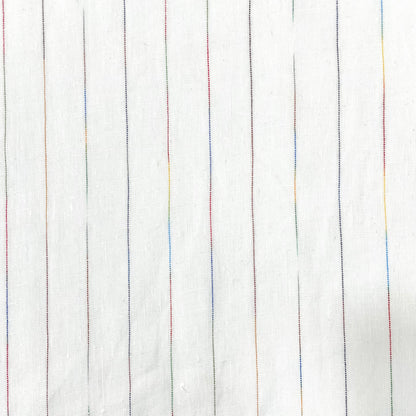 Thin Striped Multicolor 100% Natural Linen Fabric by the Yard/53" Width/CL1043 - Classic & Modern Home