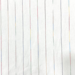 Thin Striped Multi Colors 100% Natural Linen Flat Relaxed Casual Roman Shade/CL1043