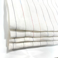 Thin Striped Multi Colors 100% Natural Linen Flat Relaxed Casual Roman Shade/CL1043