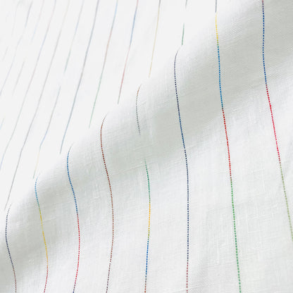 Thin Striped Multi Colors 100% Natural Linen Flat Relaxed Casual Roman Shade/CL1043 - Classic & Modern Home