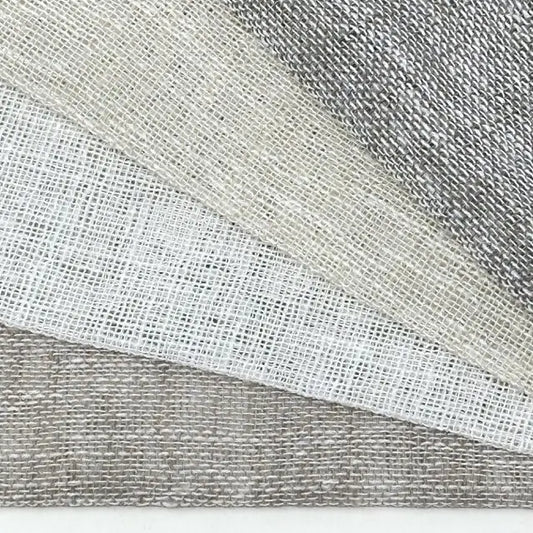 Small Mesh Net Faux Linen Flat Roman Shade | Sheer Farmhouse Window Shade | CL1069